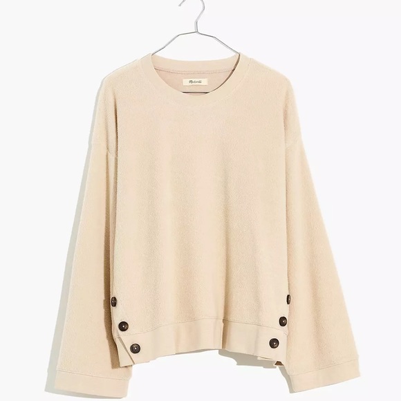 Madewell Brushed Side-Button Relaxed Sweatshirt - Picture 1 of 6